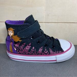 Converse x Disney Chuck Taylor High Top Anna Frozen Toddler Size 7 Shoes Black